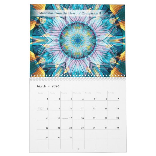Mandalas uit het hart van de compassie kalender (Mar 2026)