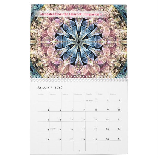 Mandalas uit het hart van de compassie kalender (Jan 2026)