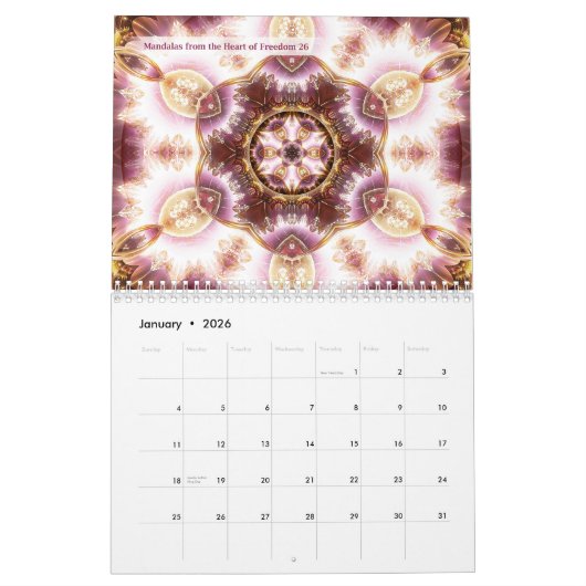 Mandalas uit het hart van vrijheid en verandering kalender (Jan 2026)