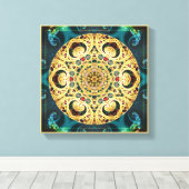 Mandala's van het hart van de vrijheid 22 Canvas P (Insitu (Houten vloer))