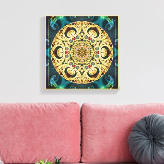 Mandala's van het hart van de vrijheid 22 Canvas P (Insitu (Woonkamer))