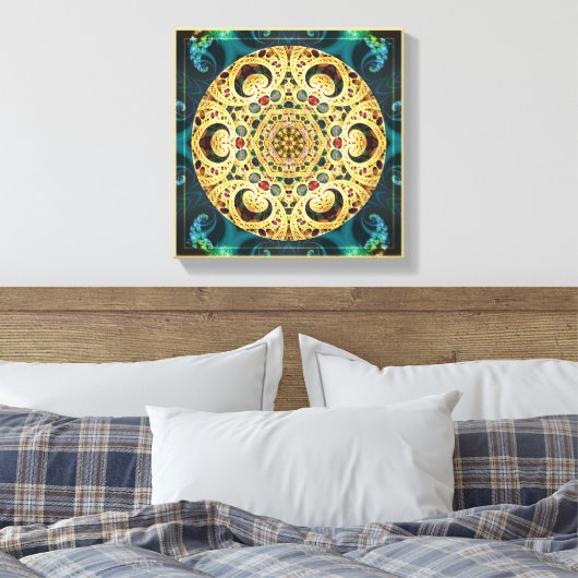 Mandala's van het hart van de vrijheid 22 Canvas P (Insitu (Slaapkamer))