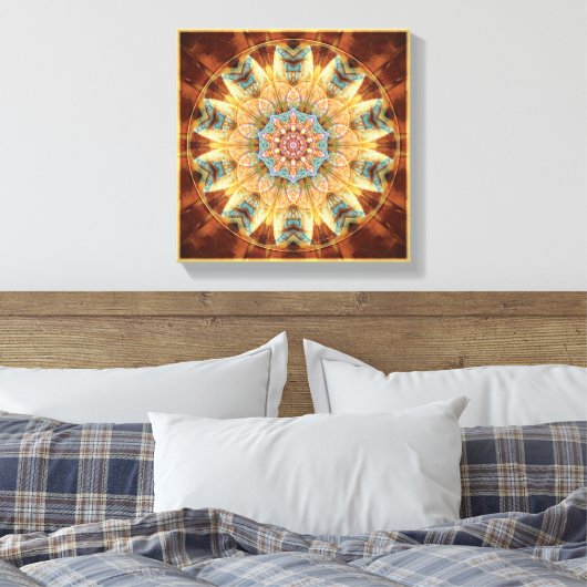 Mandala's van het hart van verandering 4 verpakt C Canvas Afdruk (Insitu (Slaapkamer))