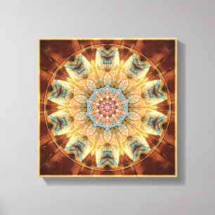 Mandalas vanaf het hart van het verloopdoek van 4  canvas afdruk