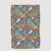 Mandalas visteert rechthoeken gedempt kleurenpatro golfhanddoek (Voorkant)