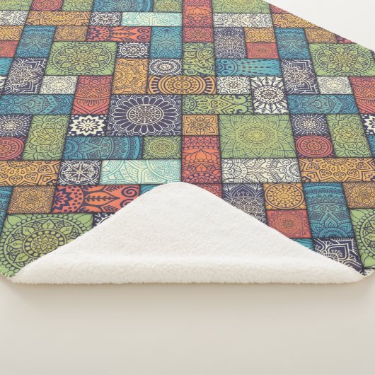 Mandalas visteert rechthoeken gedempt kleurenpatro sherpa deken (3/4)