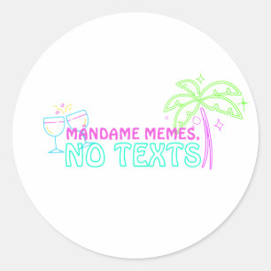 Mándame Memes, Geen teksten Neon Hispanic Heritage Ronde Sticker
