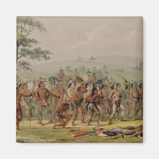 Mandan Archery Contest, c.1832 Magneet (Voorkant)