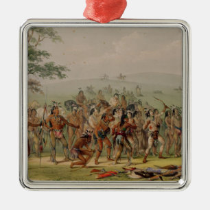 Mandan Archery Contest, c.1832 Metalen Ornament