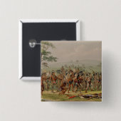 Mandan Archery Contest, c.1832 Vierkante Button 5,1 Cm (Voorkant /achterkant)