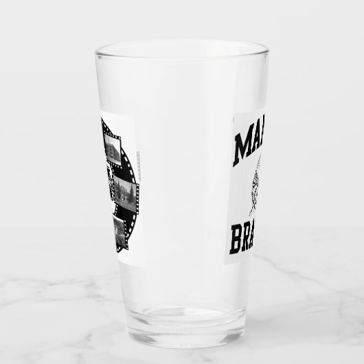 Mandan Braves Pint Glass Glas (Links)