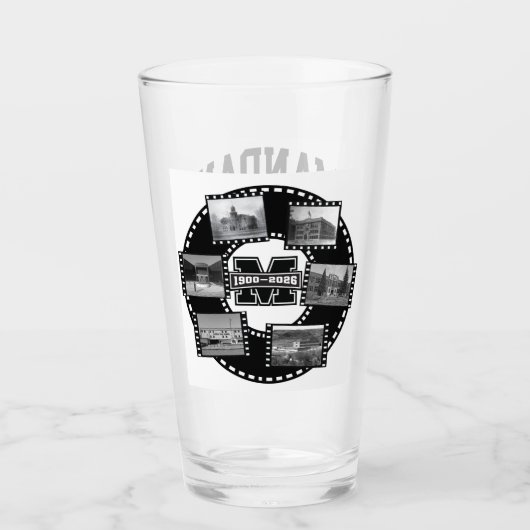 Mandan Braves Pintglas Glas (Voorkant)