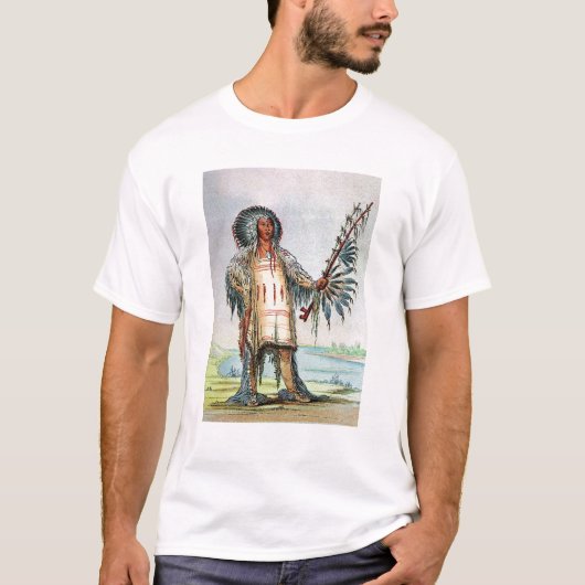 Mandan Indian Ha-Na-Tah-Muah, hoofd van Wolf T-shirt (Voorkant)