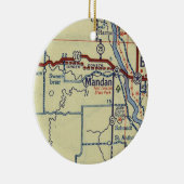 Mandan ND Old Map Keramisch Ornament (Rechts)