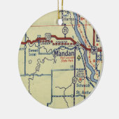 Mandan ND Old Map Keramisch Ornament (Links)