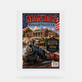 Mandan Railroad Town USA Acryl Bord (Voorkant)