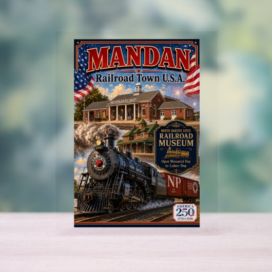 Mandan Railroad Town USA Acryl Bord (Neutraal)