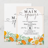 Mandarijn Bloemenboog Main Squeeze Vrijgezellenfee Kaart (Voorkant / Achterkant)