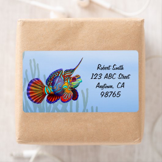 Mandarijn Dragonet Fish Label (Insitu)