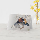 Mandarijn-Duck Couple, Watanabe Seitei Kaart (Gele Bloem)