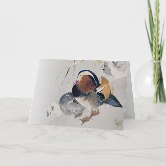 Mandarijn-Duck Couple, Watanabe Seitei Kaart (Voorkant)