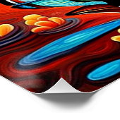 Mandarijn Ducks bij zonsondergang Perfect Poster (Hoek)