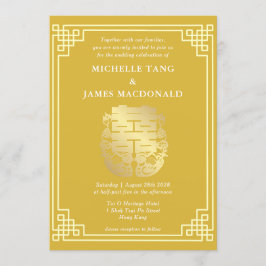 Mandarijn Ducks & Double Happiness Chinese Wedding Kaart