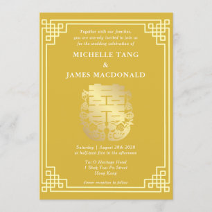 Mandarijn Ducks & Double Happiness Chinese Wedding Kaart