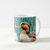 Mandarijn eend dier vogel art decor koffiemok (Voorkant rechts)