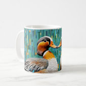Mandarijn eend dier vogel art decor koffiemok (Voorkant links)