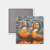 Mandarijn eend dier vogel art decor magneet (Voorkant / Achterkant)
