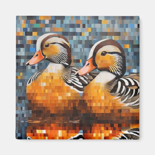 Mandarijn eend dier vogel art decor magneet (Voorkant)