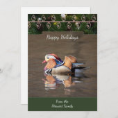 Mandarijn eend kerst Kaart (Voorkant / Achterkant)