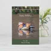 Mandarijn eend kerst Kaart (Staand voorkant)