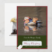 Mandarijn eend kerst Kaart (Voorkant / Achterkant)