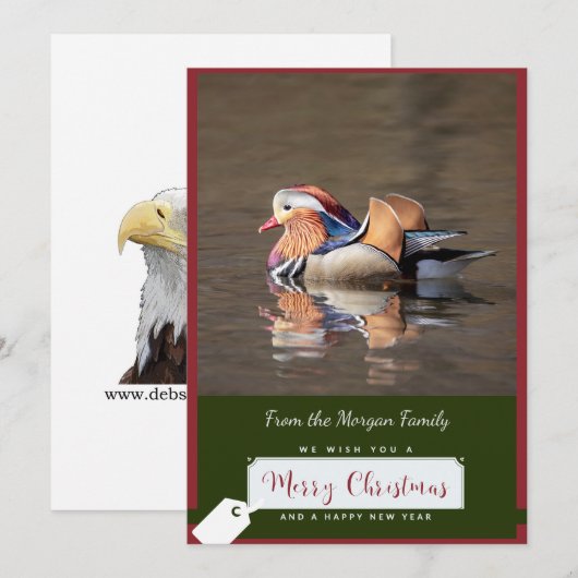 Mandarijn eend kerst Kaart (Voorkant / Achterkant)