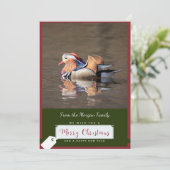 Mandarijn eend kerst Kaart (Staand voorkant)