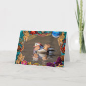 Mandarijn eend kerst Kaart (Voorkant)