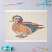 Mandarijn Eend Ornithologie Decoupage Print Tissuepapier (Craft)