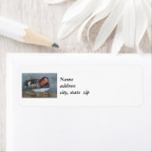 Mandarijn eend retour adreslabels etiket (Insitu)