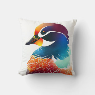 Mandarijn eend wilde Natuur dierlijke kleuren schi Kussen