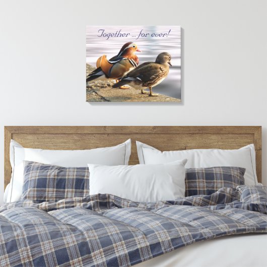 Mandarijn eenden canvas afdruk (Insitu (Slaapkamer))