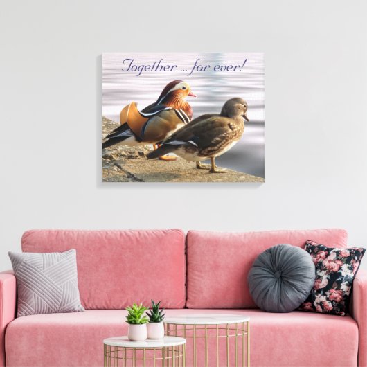 Mandarijn eenden canvas afdruk (Insitu (Woonkamer))
