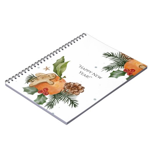 Mandarijn en Kerstmis Home Cookies Notitieboek (Linkerzijde)