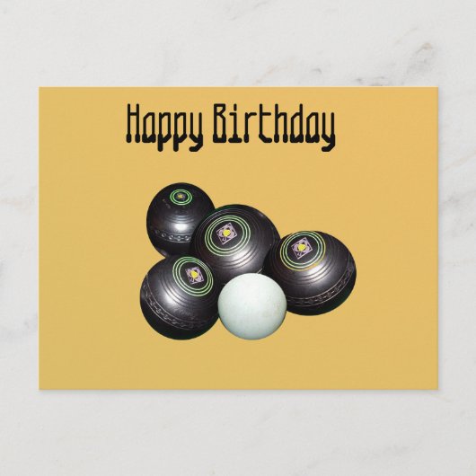 Mandarijn Gele Gras Bowling Verjaardag, Ansichtkaa Briefkaart (Voorkant)