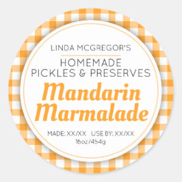 Mandarijn marmelade sinaasappel ronde jam potje vo sticker