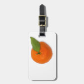 Mandarijn met groen blad bagagelabel (Voorkant verticaal)