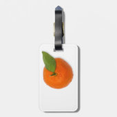 Mandarijn met groen blad bagagelabel (Achterkant verticaal)