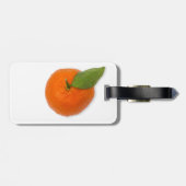 Mandarijn met groen blad bagagelabel (Achterkant horizontaal)