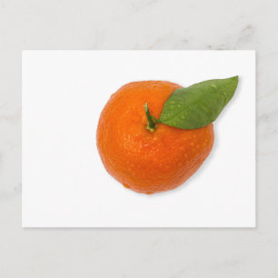 Mandarijn met groen blad briefkaart